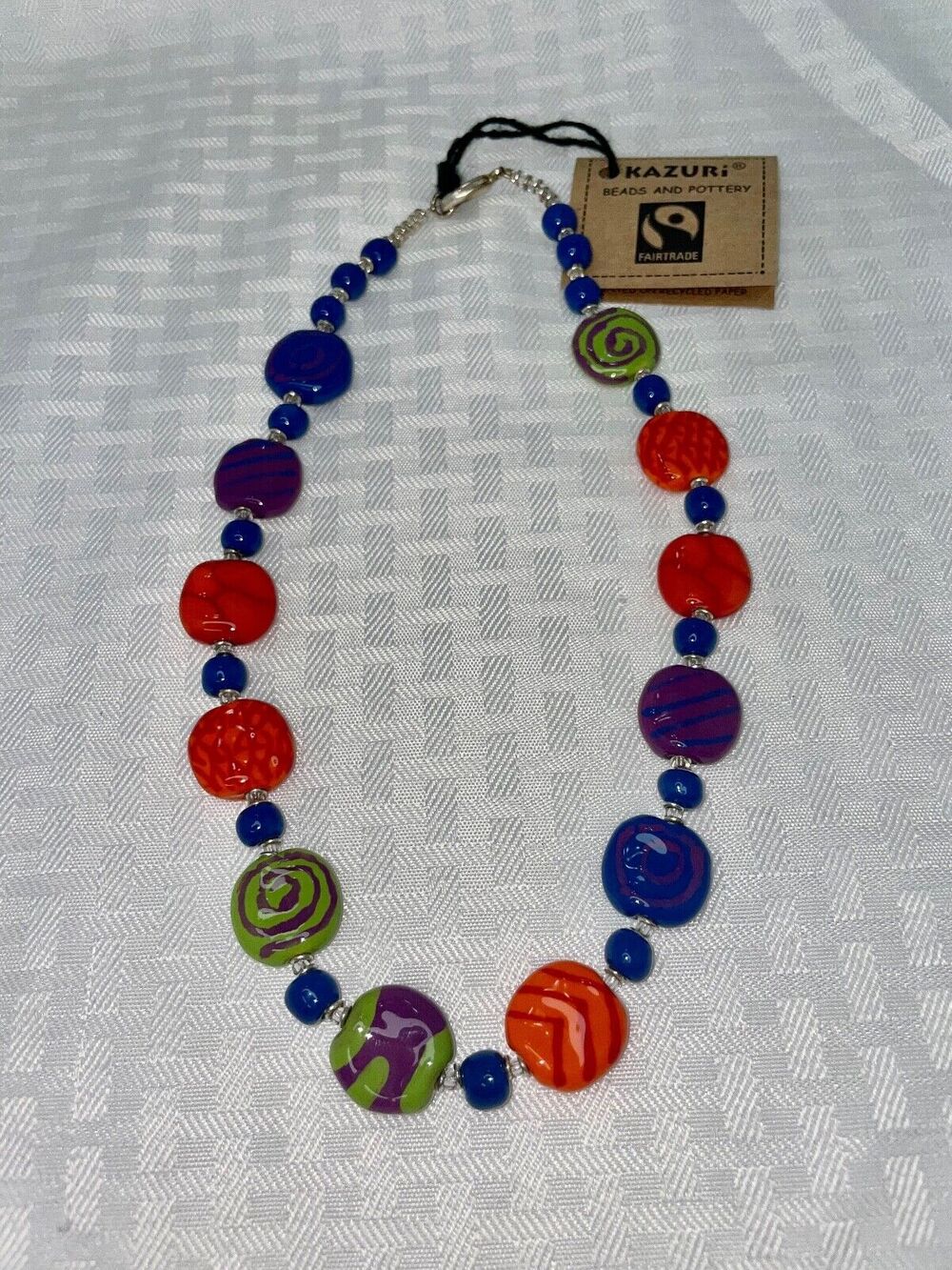 Kazuri Kenya Hand Crafted "Summer Day" Fair Trade Beaded Statement Necklace NWT
